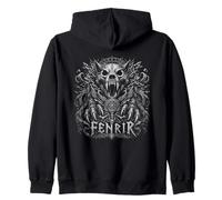 Fenrir Norse Viking Wolf Runes Pagan Symbol Zip Hoodie