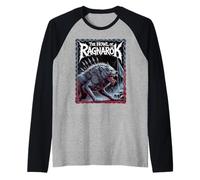 Fenrir The Howl of Ragnarok Norse Myth Viking Legend Wolf Raglan Baseball Tee