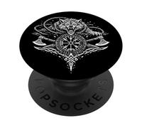 Fenrir Wolf Odins Runes Fenrir Wolf Viking Warrior Walhalla PopSockets Adhesive PopGrip