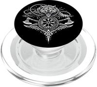 Fenrir Wolf Odins Runes Fenrir Wolf Viking Warrior Walhalla PopSockets PopGrip for MagSafe