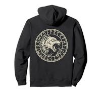 Fenrir Wolf Odins Runes Fenrir Wolf Viking Warrior Walhalla Pullover Hoodie