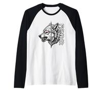 Fenrir Wolf Rune Design | Norse Mythology Symbol. Raglan Baseball Tee