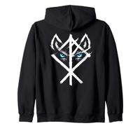 Fenriswolf Odins Sign Viking Wolf Wolf Eyes Valhalla Zip Hoodie
