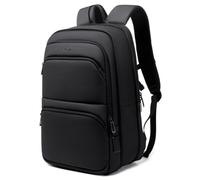 FENRUIEN Slim Laptop Backpack 15.6 Inch, Black, Black, Expandable | Quick-access Pockets, Fits 15.6" Laptop, Water-Resistant 1800D Oxford, USB Charging Port, Luggage Strap