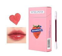Fenshine 20Pcs Cigarette Lipstick Cotton Swab, Waterproof Non-Stick Tattoo Lipstick, Portable Tattoo Lipstick Cotton Swab Long Lasting Lip Gloss Cotton Swab Matte (Strawberry)