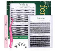Fenshine Cluster Eyelash Extensions 240pcs 20D/40D Cluster Eyelashes Mixed, 0.07 D Curl Natural False Soft Individual Lashes Clusters(9-14mm, 0.07D, 20D+40D Lashes Extension Kit)