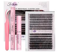Fenshine Cluster Eyelash Extensions 280pcs 40D/60D Cluster Eyelashes Mixed, 0.07 D Curl Natural False Soft Individual Lashes Clusters(10-16mm, 0.07D, 40D+60D Lashes Extension Kit)