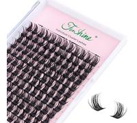 Fenshine Cluster Lashes Individual Lashes Wide Stem C/D Curl 9-15mm Length DIY Eyelash Extension Individual Soft False Lashes for Personal Use at Home (Single Box, 14mm(144pcs))