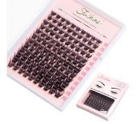 Fenshine Cluster Lashes Individual Lashes Wide Stem C/D Curl 9-15mm Length DIY Eyelash Extension Individual Soft False Lashes for Personal Use at Home (Single Box, 9-15mm(120pcs))
