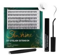 Fenshine Cluster LashesIndividual Lashes Wide Stem C/D Curl 9-15mm Length DIY Eyelash Extension Individual Soft False Lashes for Personal Use at Home (MIX 9-15mm, F07)