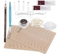 Fenshine Eyebrow Practice Kit Eyebrow Set with Blades Pigment Exercise Skin Eyebrow Ruler Repair Gel Ring Cup Finger Gloves