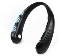 Fenshine Portable Neck Fan,3000mAh 3 Speeds,Hands Free Bladeless Mini Fan with 360°Cooling Airflow,Ultra Quiet Wearable,Leafless Hanging Bladeless Mini Neck Fan for Women Men Outdoor(Black)
