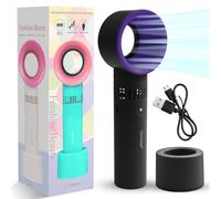 Fenshine Portable USB Rechargeable Mini Fan Dryer Bladeless Handheld Fan for Eyelash Extension, Air Conditioning Blower for Essential Eyelash Extension Supplies (Black)