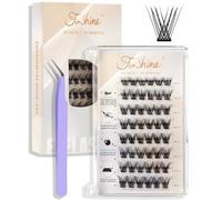 Fenshine Self Adhesive Lash Clusters, No Glue Lash Extensions Reusable 9-14 mm Self Adhesive DIY Eyelash Extensions, Individual Lashes No Glue Needed Natural Look (9-14mm, D13)