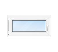 FENSTERVERSAND - Basement Window 100 x 50 mm Plastic Window White - Double Glazing Clear Glass - Swivel and Tilting Window, High-Quality Insulated Window 100 x 50 - DIN Left - W x H: 1000 x 500 mm, 70