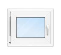 FENSTERVERSAND - Basement Window 60 x 40 cm Plastic Window White - Double Glazing with Clear Glass - Swivel and Tilting Window High-Quality Insulated Plastic Window - DIN Left - W x H: 600 x 400 mm,