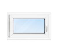 FENSTERVERSAND - Basement Window 80 x 40 Plastic Window White - Double Glazing with Clear Glass - Swivel and Tilting Window, High-Quality Insulated Plastic Window - DIN Left - W x H: 800 x 400 mm, 80