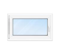 FENSTERVERSAND - Basement Window Plastic White - Double Glazing with Clear Glass - Opening High-Quality Insulated PVC Window - Rectangular Glass Window DIN Left - W x H: 100x60 cm, 1000x600 mm