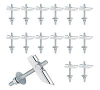 Fentar 15 Sets Plasterboard Fixings Heavy Duty, Carbon Steel Snap Toggle Bolts and Drywall Anchors, M8 x 100mm Tiltable Plasterboard Wall Plug Kit for Hollow Wall Fibreboard Cavity Wall