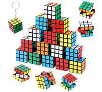 Fentar 20pcs Mini Speed Cube 3x3 Party Bag Fillers for Kids, Classic Gaming Party Bags Fillers for Boys Girls, Mini Puzzle Cube Keyrings for Kids Prizes Favours Return Gifts