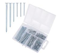 Fentar 240PCS Assorted Galvanised Nails, 6 Sizes Masonry Nails for Picture Hanging, Nail for Wood Frame Mirror Home Construction