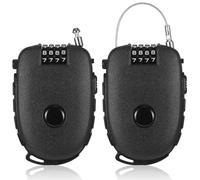 Fentar 2pcs Cable Lock, 4-Digit Combination Lock, Flexible Helmet Lock Scooter Lock, Ski Lock, Strong Wire Lock, Retractable Cable Lock with 130cm Stainless Steel Core for Suitcase Motorcycle Helmet