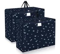 Fentar 2Pcs Large Storage Bags, 105L Large Clothes Storage Bags with Zips, 600D Oxford Cloth Large Moving Bags, Waterproof Loft Storage Bags with Zips for Moving House, Clothes Storage and Bedding