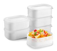 Fentar 6-Pack Small Plastic Containers with Lids, 280ML Reusable Freezer Storage Boxes, Space-saving Baby Food Containers, Snack Pots, Food Prep Containers for Baby Food, Snack, Leftover