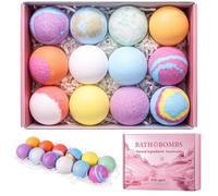 Fentar Bath Bomb Set, 12*60g Plant-derived Essential Oils Bubble Bath Gift Set, Vegan & Cruelty Free, Shower Bombs with Sponge, Birthday Mothers Day Christmas Gifts Idea for Her/Him, Wife, Girlfriend