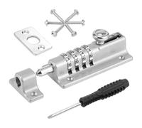 Fentar Combination Locking Bolt, Heavy Duty Gate Bolt with Screws, Combination Lock Gate Latch for Wooden Gates, Rustproof Shed Lock, 4 Digit Combination Bolt Lock for Garden Gate Bedroom Patio