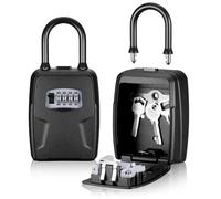 Fentar Key Lock Box Outdoor, Heavy Duty Keysafe with Removable Shackle, Rust-proof Aluminum Alloy Lock Box with Code, Large Key Safe Wall Mounted or Hanged, 4-Digit Combination Key Box Wall Key Holder