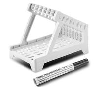 Fentar Label Holder for Thermal Label Roll and Fanfold Labels, Label Dispenser for 6x4 Label, Thermal Label Printer Accessory, with Cleaning Pen, Thermal Label Holder for Desktop Label Printer (White)