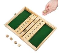 Fentar Shut the Box Game 2 Player, Puzzle Dice Games, Premium Wooden Board Game, Fun Close the Box Game, Colorful Wooden Games with 8 Dices, Educational Table Math, Holiday Games for Family