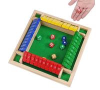 Fentar Shut the Box Game 4 Player, Puzzle Dice Games, Premium Wooden Board Game, Fun Close the Box Game, Colorful Wooden Games with 8 Dices, Educational Table Math, Holiday Games for Family