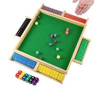 Fentar Shut the Box Game 6 Player, Puzzle Dice Games, Premium Wooden Board Game, Fun Close the Box Game, Colorful Wooden Games with 8 Dices, Educational Table Math, Holiday Games for Family