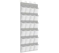 FENTEC Over Door Shoe Storage Organiser, 24 Large Mesh Pockets Over Door Shoe Organiser, Hanging Shoe Storage Door Shoe Rack, Sturdy Back of Door Storage with Hooks for Bedroom Bathroom Wardrobe