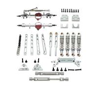 Fenteer 1:12 RC Car Front and Rear Axle Set Shock Absorber Mounts Accessories Link Rods Pull Rods for MN82 MN82S MN82Pro Toy Vehicles, Silver