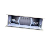 Fenteer 1/64 Diecast Car Display Case Garage Display Case, 1/64 Scenery Diorama Parking Lot with Light, for Toy Cars Collectors Gifts, Gray