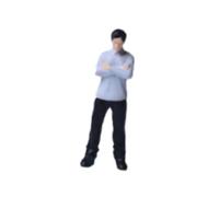 Fenteer 1:64 Diorama Figures Miniature Characters Desk Decor Table Centerpiece Scene Layout Arms Crossed Posture for Micro Landscapes, White