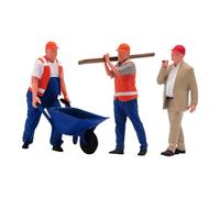 Fenteer 1/64 Scale Miniature Figures Model Simulation,Construction Building Workers Diorama Worker Figure for Photography Props Decor, Style C
