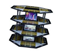 Fenteer 1:64 Scale Octagonal Parking Lot Vehicle Showcase Lighted Home Decor Dustproof Diecast Car Display Case 48, style B