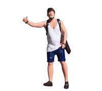Fenteer 1:64 Scale People Figurine Street People Figure Role Play Figure Resin Dioramas Tiny Figurine for Architectural Buildings, Man taking a taxi
