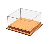 Fenteer 1: 64 Scale Toy Cars Display Box Dustproof Showcase for Home Decoration 5x4.8x2.6inch Accessory Lightweight Clear Acrylic Lid, Light Brown