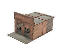 Fenteer 1/72 Town Building Model Kit Micro Landscape Unfinished Wood DIY Paintable Easy Assembly Miniature Scene Model Scenery Layout, Prison