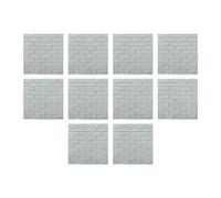 Fenteer 10 Pieces 3D Wall Panels 3D Wall Tiles Background Decoration Foam Waterproof for Bedroom, Bathroom, Kitchen Modern Wallpaper, Light Gray