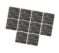 Fenteer 10 Pieces 3D Wall Panels 3D Wall Tiles Background Decoration Foam Waterproof for Bedroom, Bathroom, Kitchen Modern Wallpaper, Dark Gray