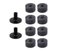 Fenteer 10 Pieces Cymbal Accessories Cymbal Stand Washer Portable Drum Stand Sleeves for Live Performance Concert, Grey