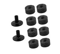 Fenteer 10 Pieces Cymbal Accessories Cymbal Stand Washer Portable Drum Stand Sleeves for Live Performance Concert, Black