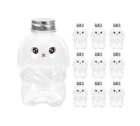 Fenteer 10 Pieces Empty Animal Shape Juice Bottles,Drinking Jar with Airtight Lids Cute Beverage Container for Juicing Camping, 500ml