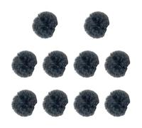 Fenteer 10 Pieces Furry Microphone Wind Muff Lapel Microphone Wind Muff Noise Reduction Portable Mini Furry Windscreen for Podcasting, Dark Gray